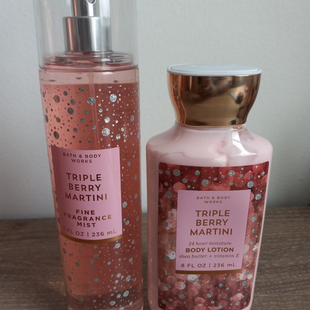 Bath and body works Triple berry martini body spray and lotion